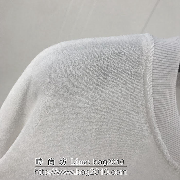 BURBERRY巴寶莉 18ss秋冬 專櫃同步 彩虹字母刺繡 純棉毛巾底 白色絨布衛衣 情侶款 ydi1927